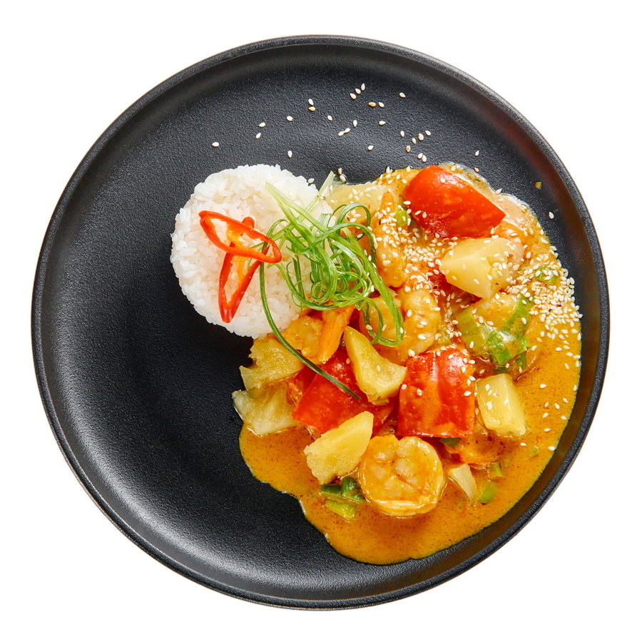 Креветки в соусе карри