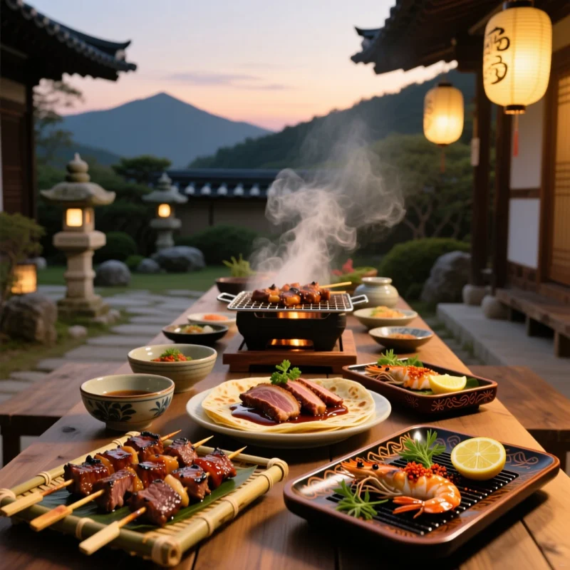 Корейское, китайское и японское барбекю