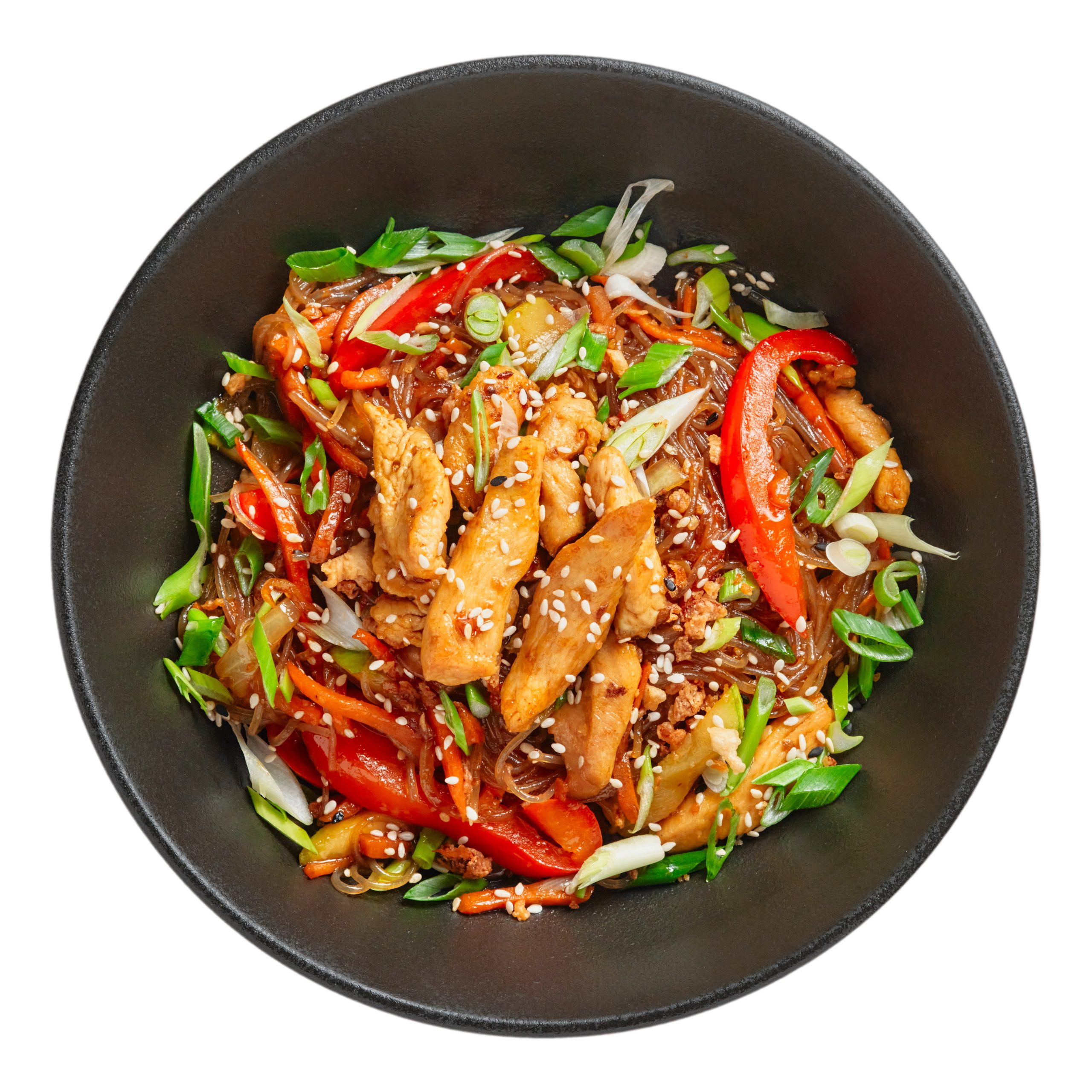 Фунчоза с курицей и овощами